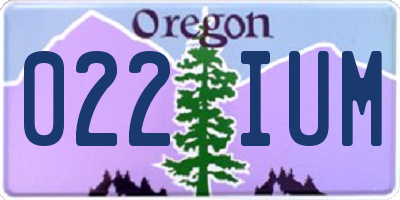 OR license plate 022IUM