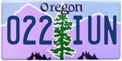 OR license plate 022IUN