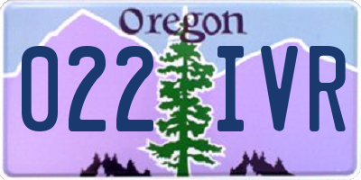 OR license plate 022IVR