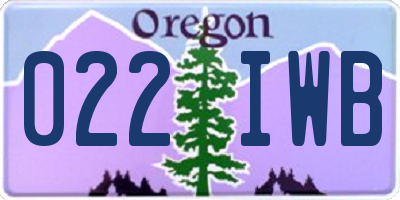 OR license plate 022IWB