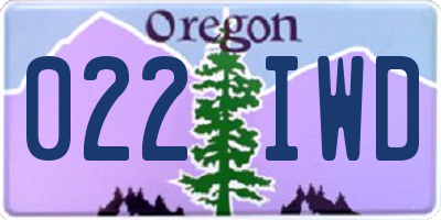 OR license plate 022IWD