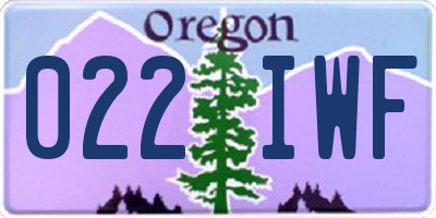 OR license plate 022IWF