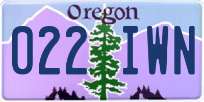 OR license plate 022IWN