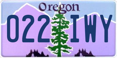 OR license plate 022IWY