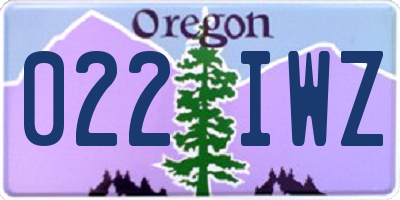 OR license plate 022IWZ