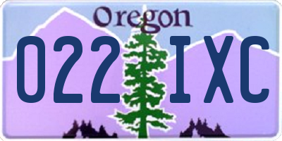 OR license plate 022IXC