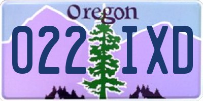 OR license plate 022IXD