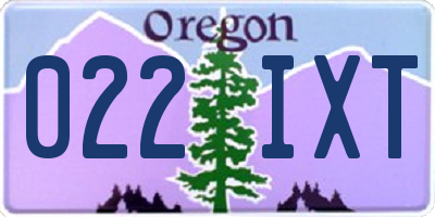 OR license plate 022IXT