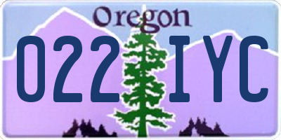 OR license plate 022IYC
