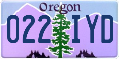 OR license plate 022IYD