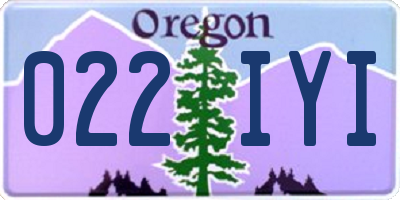 OR license plate 022IYI