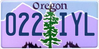 OR license plate 022IYL