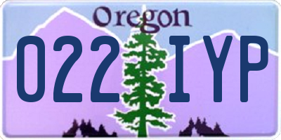OR license plate 022IYP
