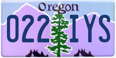 OR license plate 022IYS