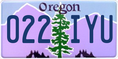 OR license plate 022IYU
