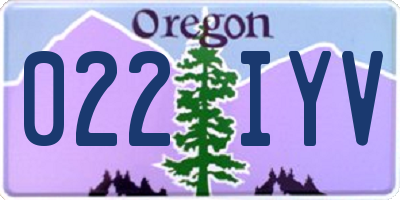 OR license plate 022IYV