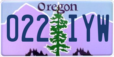 OR license plate 022IYW