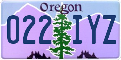 OR license plate 022IYZ