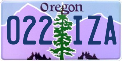 OR license plate 022IZA