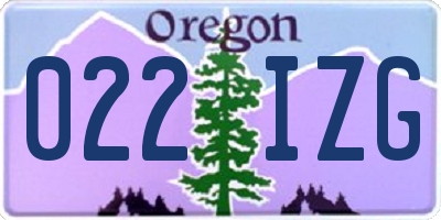 OR license plate 022IZG