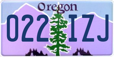 OR license plate 022IZJ