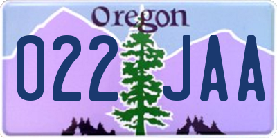 OR license plate 022JAA