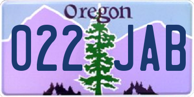 OR license plate 022JAB