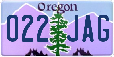 OR license plate 022JAG