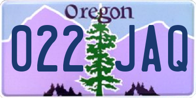 OR license plate 022JAQ