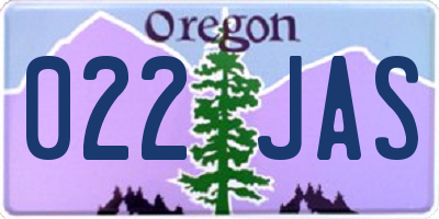 OR license plate 022JAS