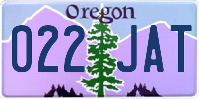 OR license plate 022JAT