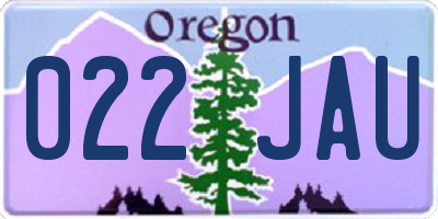 OR license plate 022JAU