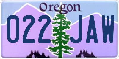 OR license plate 022JAW