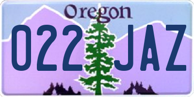 OR license plate 022JAZ