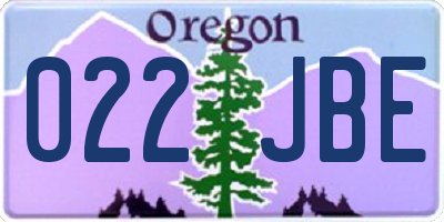 OR license plate 022JBE