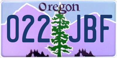 OR license plate 022JBF