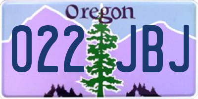 OR license plate 022JBJ