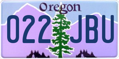 OR license plate 022JBU