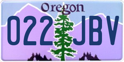 OR license plate 022JBV