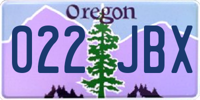 OR license plate 022JBX