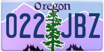 OR license plate 022JBZ