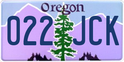 OR license plate 022JCK