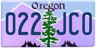 OR license plate 022JCO