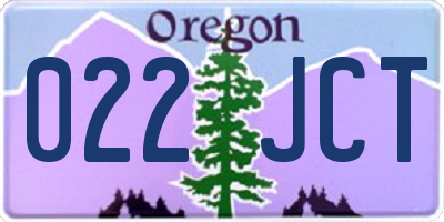 OR license plate 022JCT