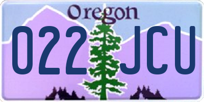 OR license plate 022JCU