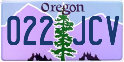 OR license plate 022JCV