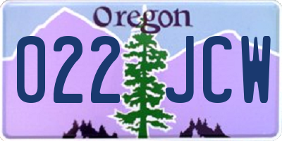 OR license plate 022JCW