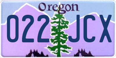 OR license plate 022JCX