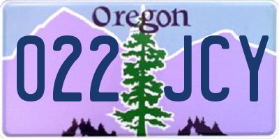 OR license plate 022JCY