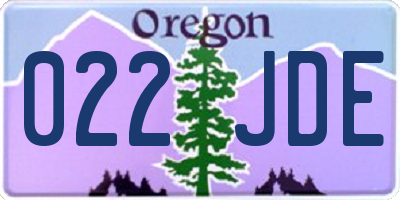 OR license plate 022JDE